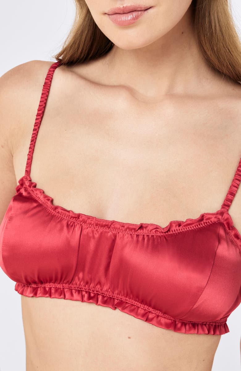 Papinelle Audrey Mulberry Silk Bralette, Alternate, color, Amour Rose