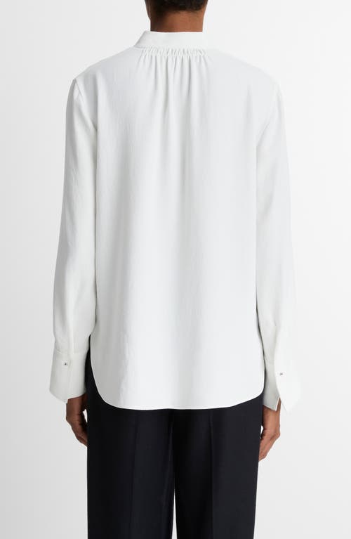 Vince Slim Fit Silk Blend Button-up Shirt In White