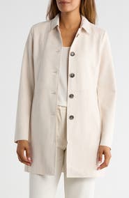 T Tahari Faux Suede Car Coat