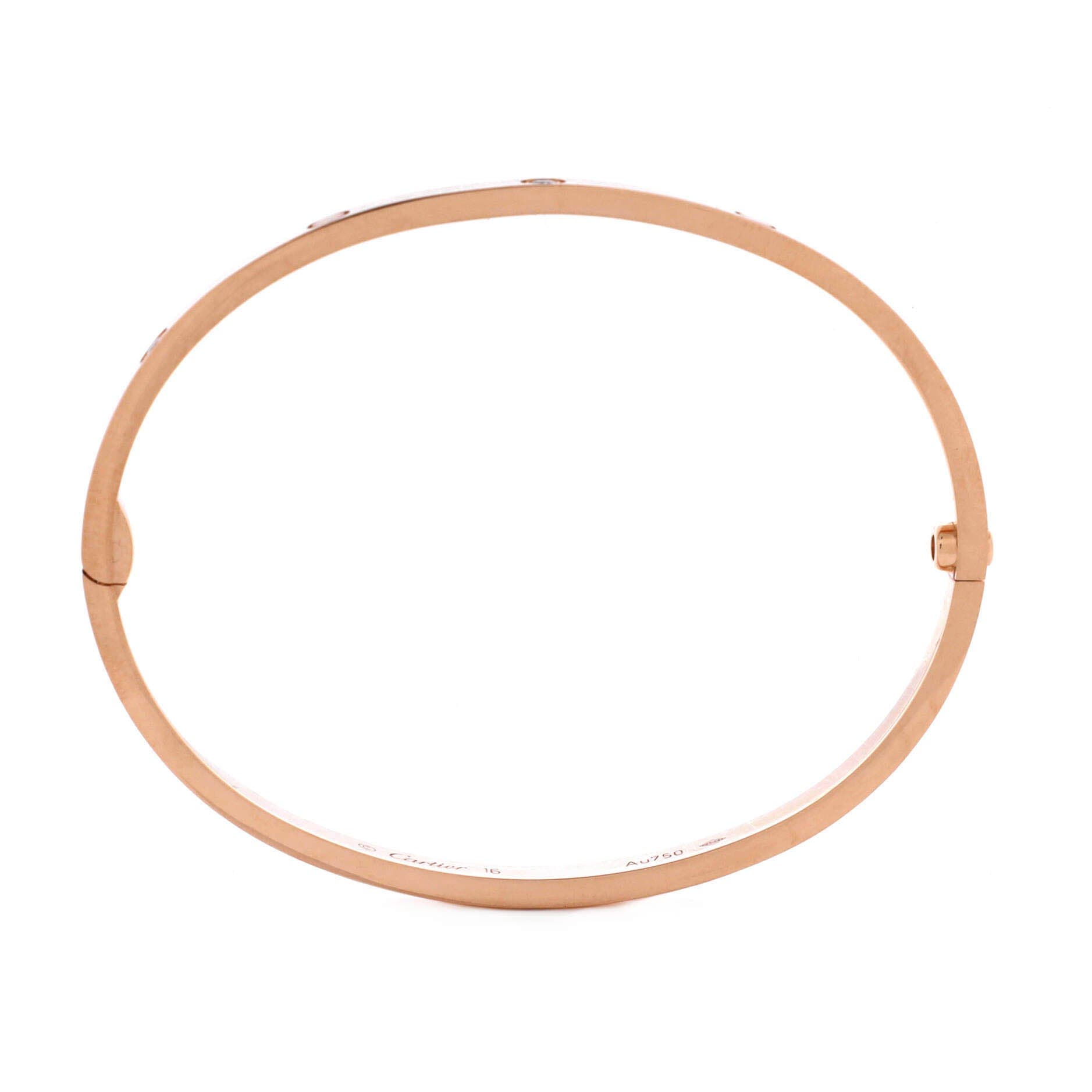Love 6 Diamond Bracelet 18K Rose Gold and Diamonds Small, Alternate, color, Metallic Gold