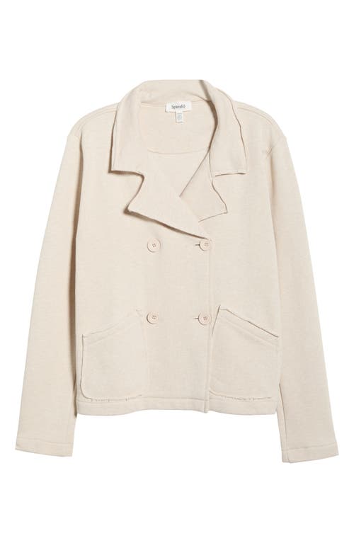 Splendid Double Breasted Cotton French Terry Blazer In White