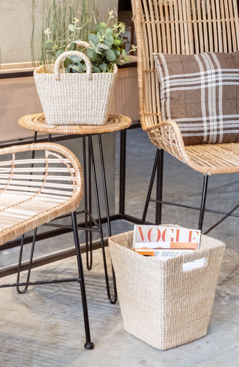 LIKHA Tapered Square Floor Basket with Cutout Handles, Alternate, color, Natural