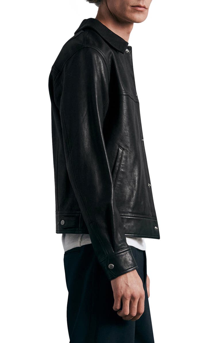 rag & bone Owen Leather Trucker Jacket, Alternate, color,