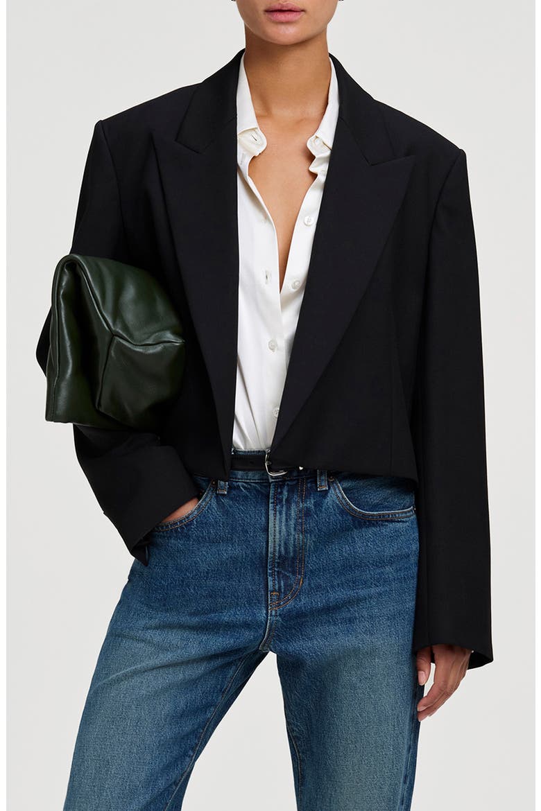 Cass Cropped Blazer, Main, color, BLACK