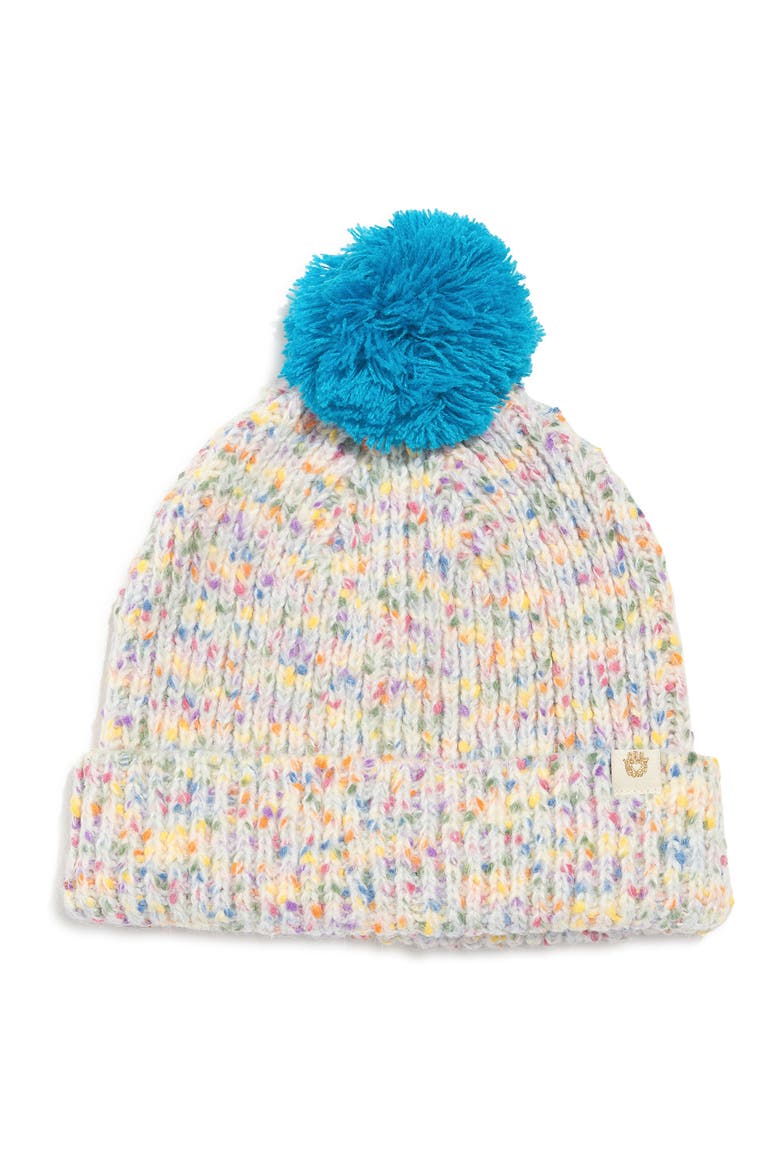 Peace Pompom Beanie, Main, color, MULTI