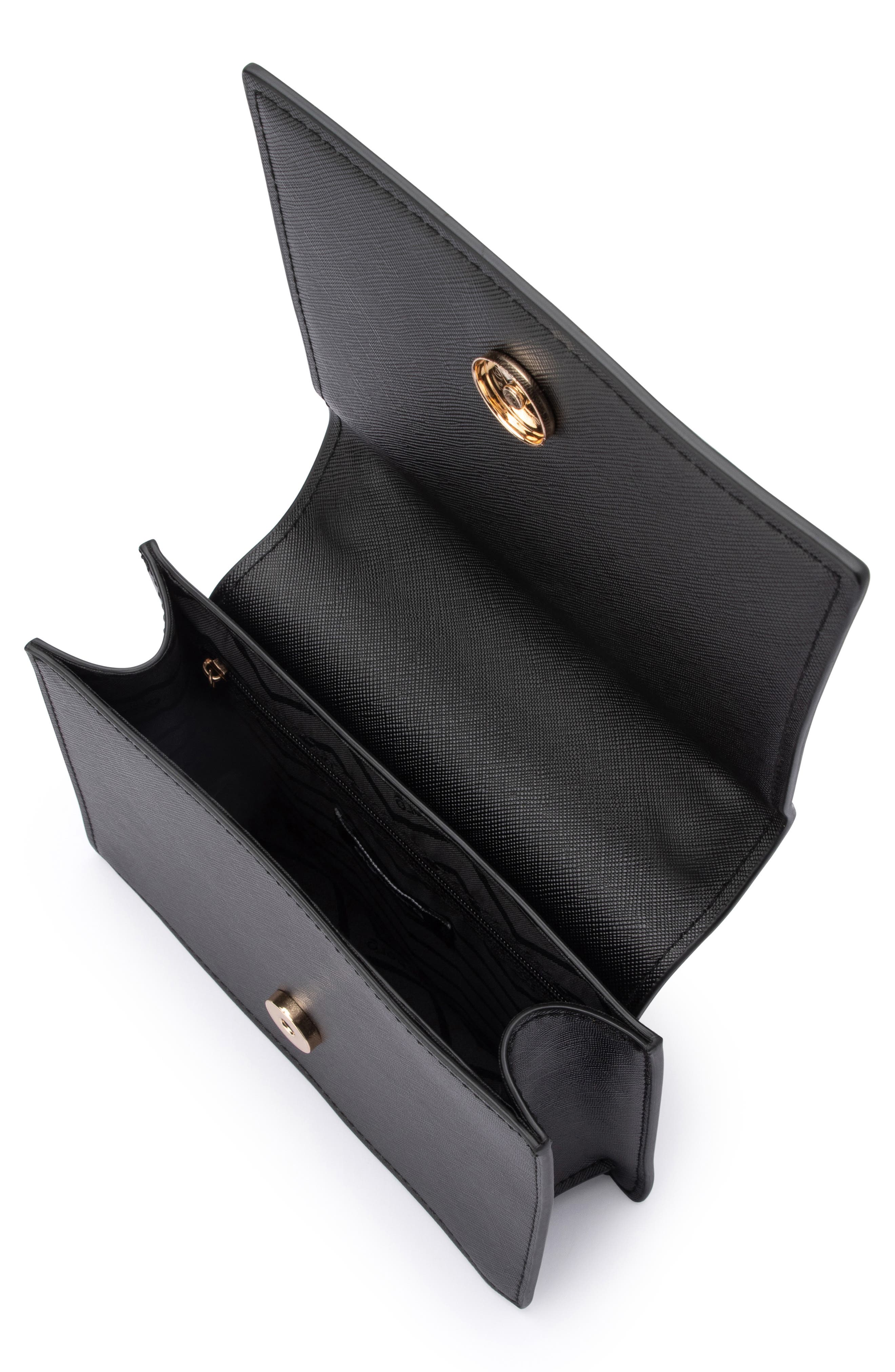 Olga Berg Katie Top Handle Bag, Alternate, color, Black