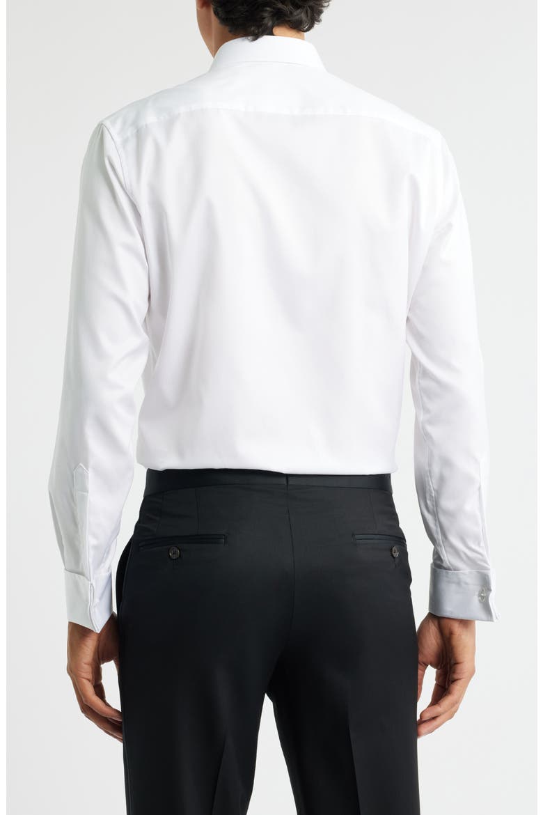 Luxury Pleat Front Non-Iron Dress Shirt, Alternate, color, WHITE