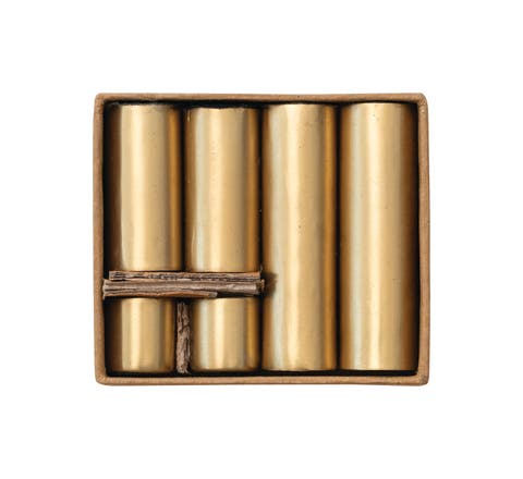 6-Piece Round Metal Magnetic Taper Holders, Gold