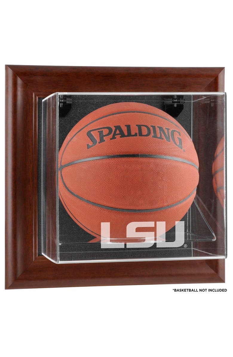 FANATICS AUTHENTIC LSU Tigers Brown Framed Wall Mounted Basketball Display Case, Main, color,