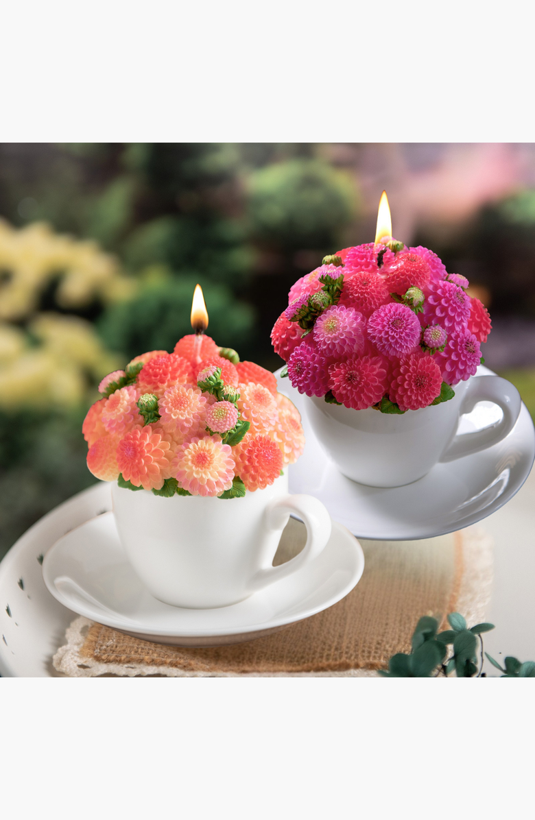 Southlake gifts Dahlia Bouquet Aromatherapy Candle, Alternate, color, Pink Orange