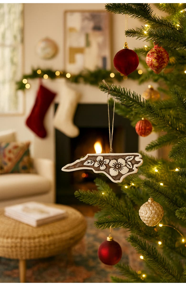 Matr Boomie North Carolina State Dogwood Ornament, Alternate, color, Natural