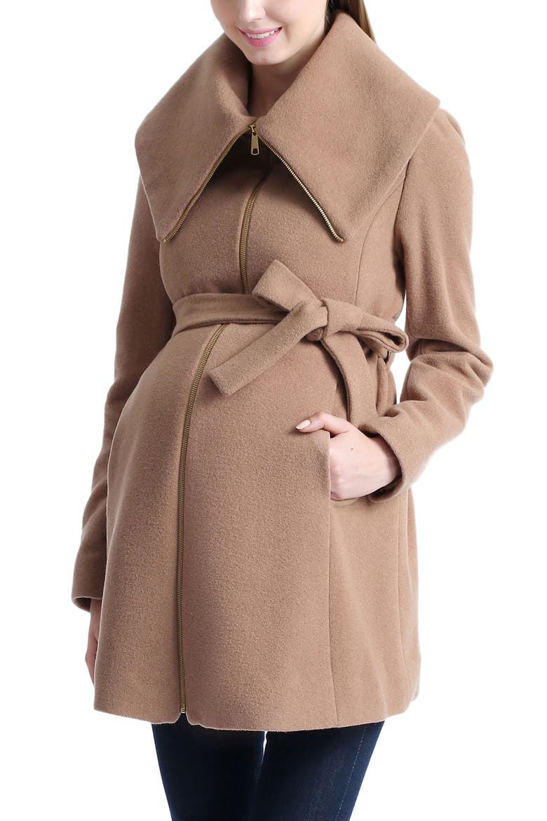 Mia Maternity Wool Coat, Alternate, color, Camel