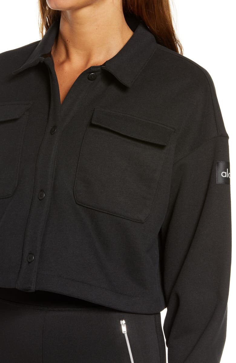 Alo Renown Crop Button-Up Shirt, Alternate, color,