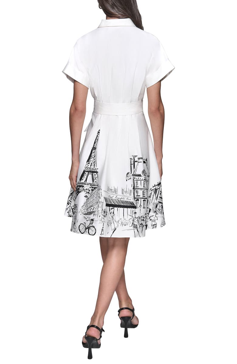 KARL LAGERFELD Print Belted Poplin Shirtdress, Alternate, color,