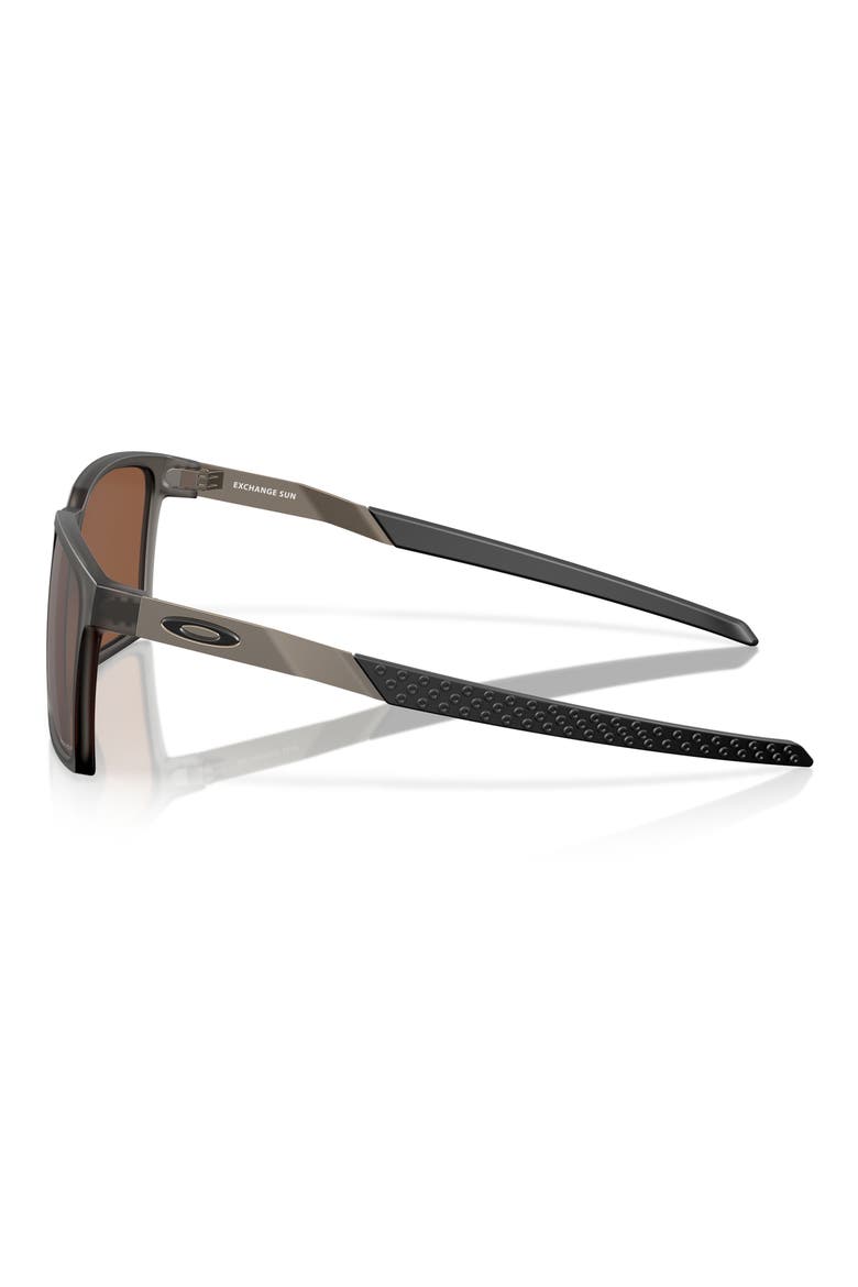 Exchange Sun 56mm Polarized Rectangular Sunglasses, Alternate, color, SMOKE