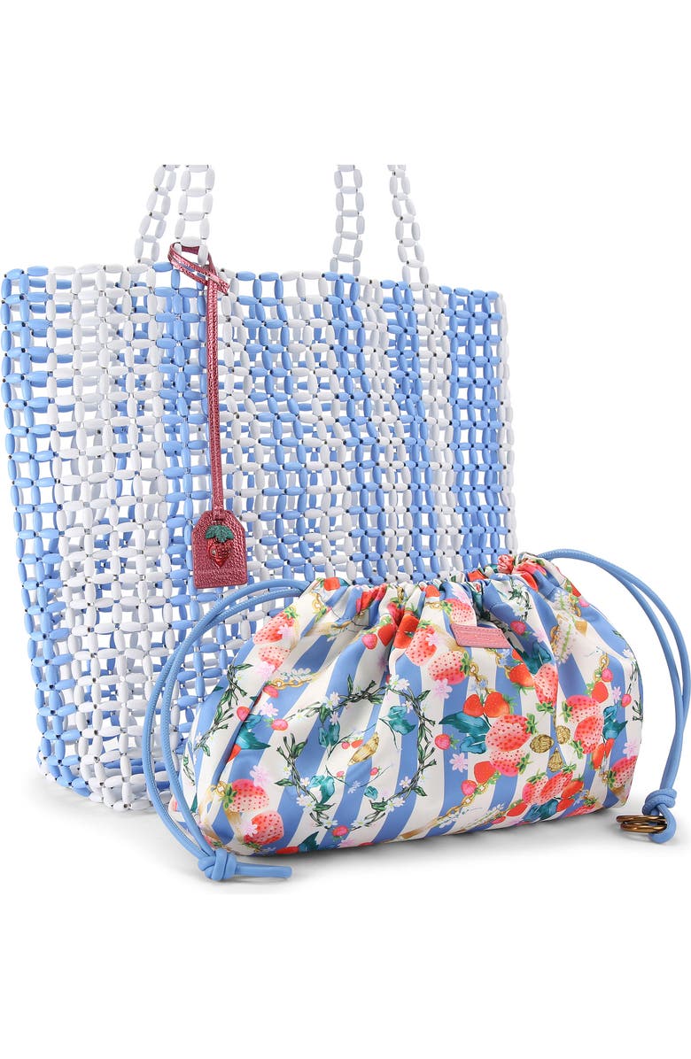 Kurt Geiger London Kensington Rainbow Beaded Shopper, Alternate, color, Open Blue