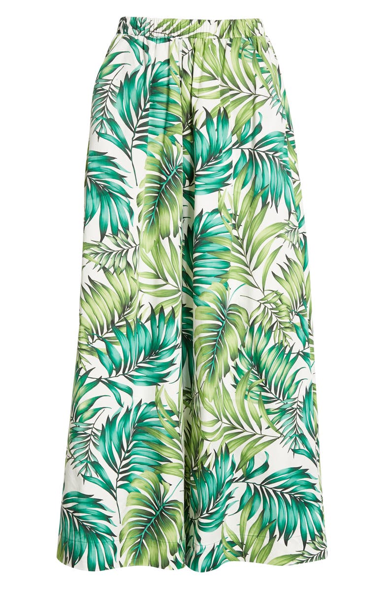 Autumn Adeigbo Giada Palm Print Wide Leg Pants, Alternate, color, 