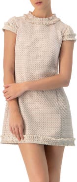 IVONNE Frayed Hem Short Dress