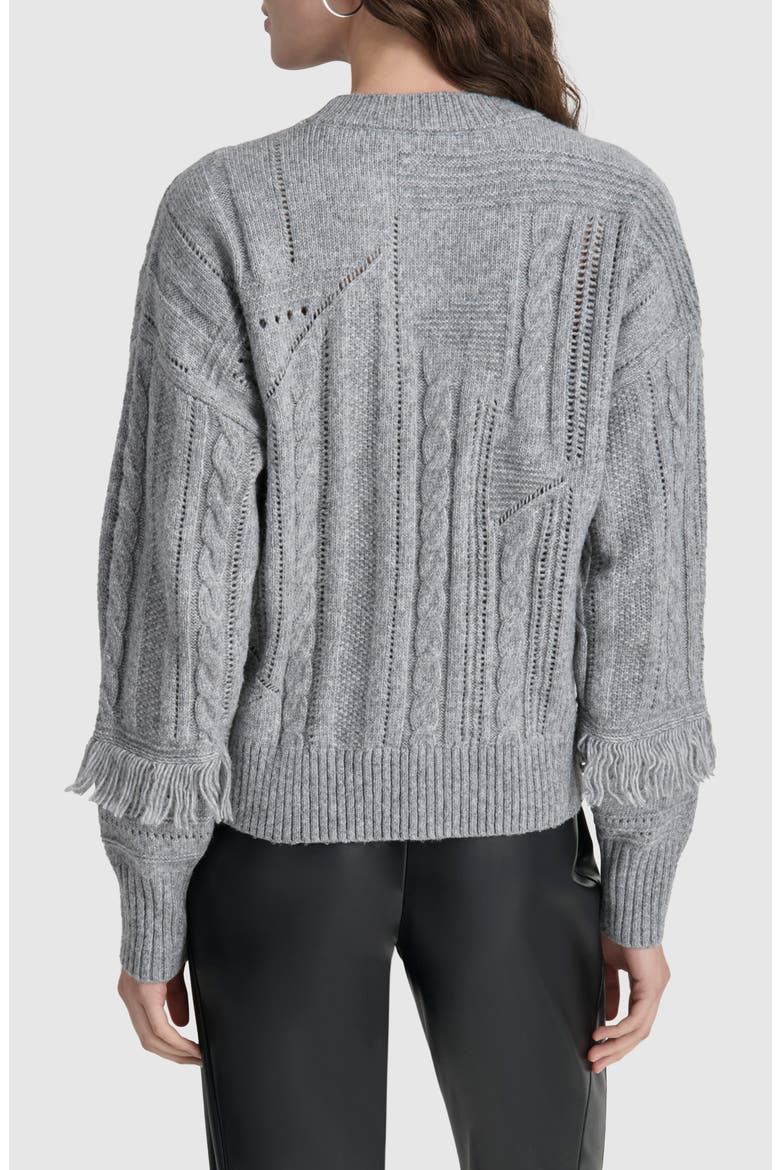 Mix Stitch Sweater, Alternate, color, STORM HEATHER GREY
