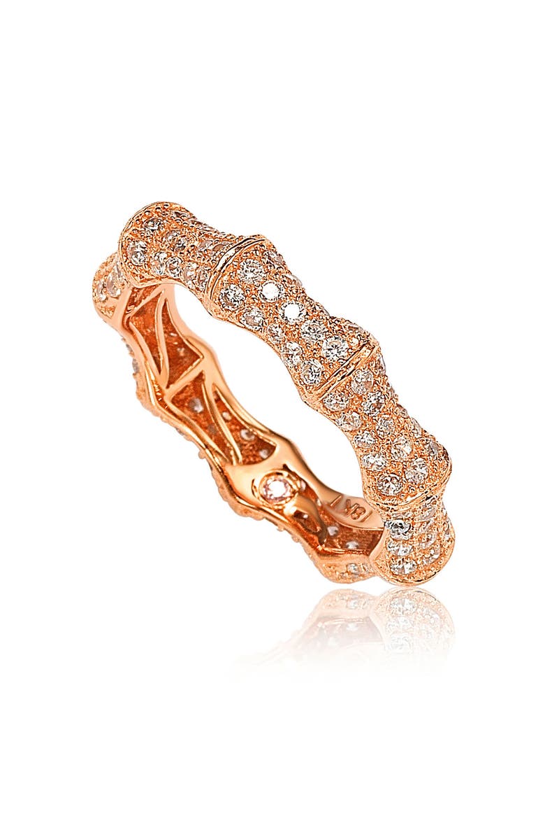SUZY LEVIAN Pavé Cubic Zirconia Bamboo Eternity Ring, Alternate, color, Pink