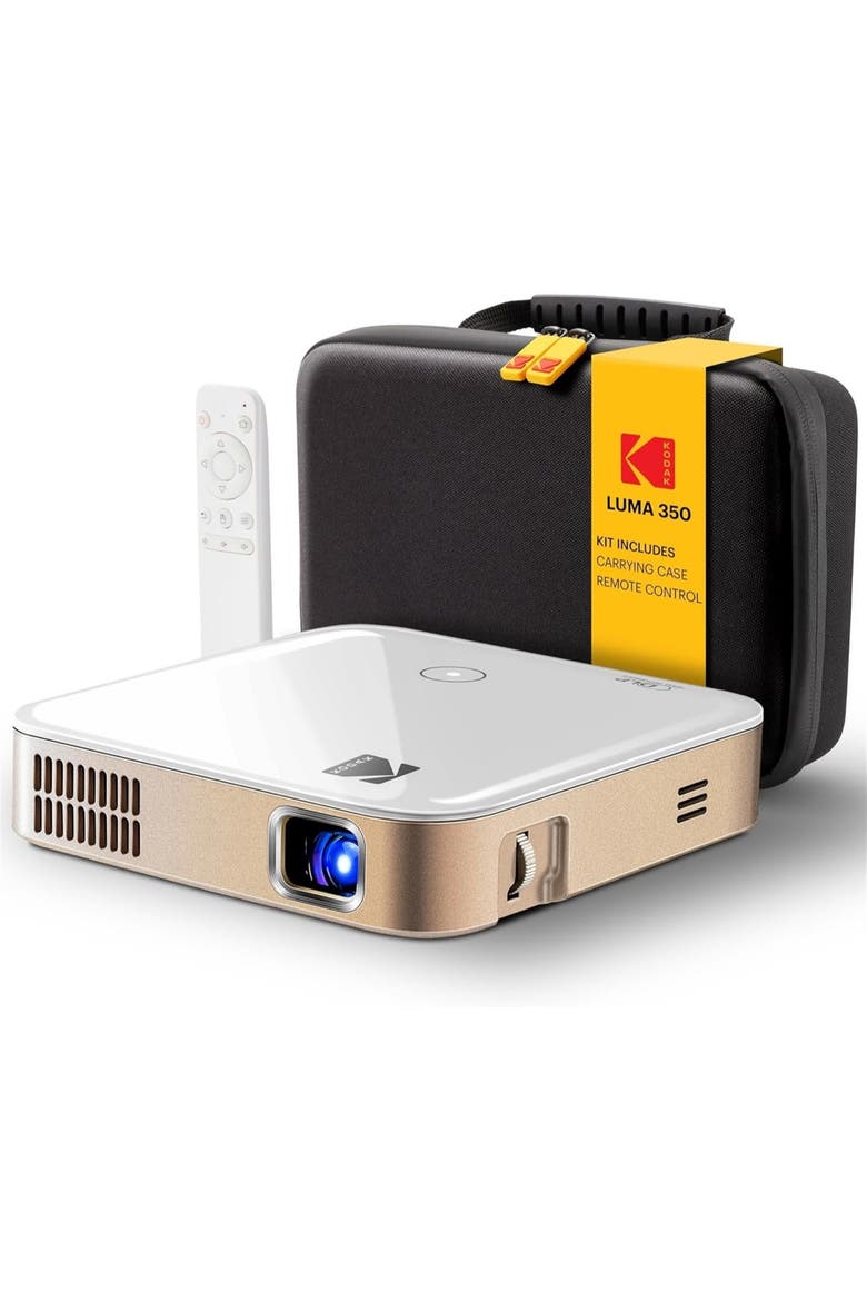 Luma 350 Smart Projector, Portable Pico Projector with Carrying Case & Remote, Main, color, White