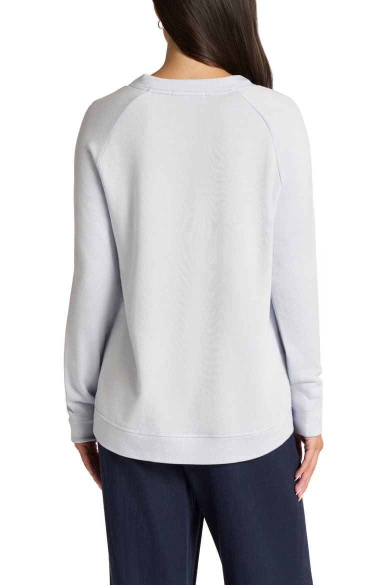 High-Low Fleece Sweatshirt, Alternate, color, ICE BLUE