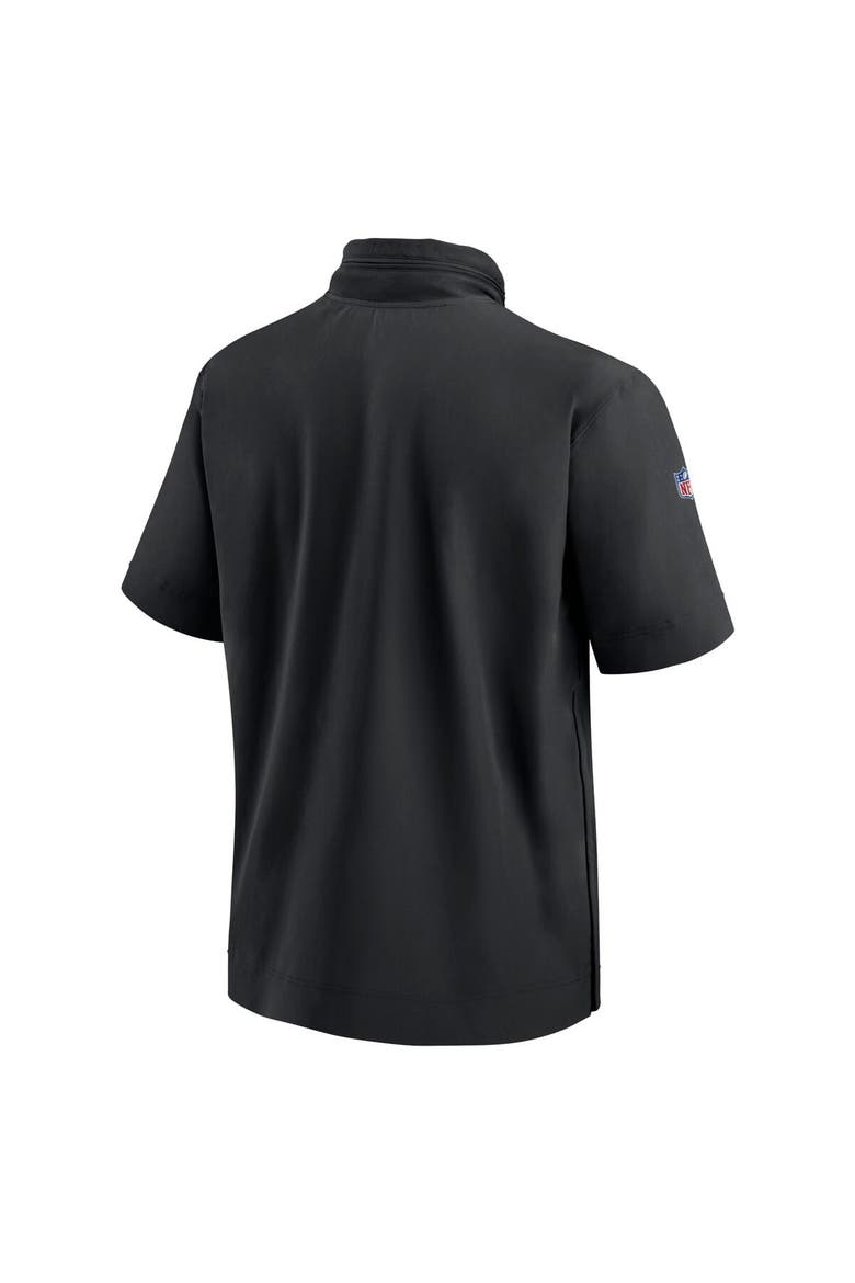 Men's Nike Black Pittsburgh Steelers 2024 Sideline Coach Short Sleeve Half-Zip Hoodie Jacket, Alternate, color, Black