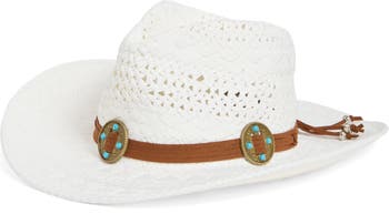 VINCE CAMUTO Metallic Braided Cowboy Hat in Rust Vince Camuto Women main image 2