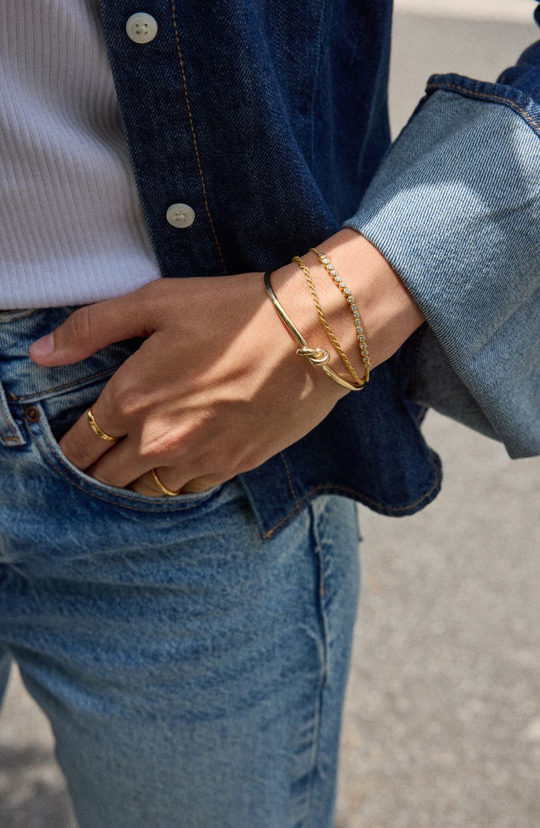 BaubleBar Knotted Cuff Bracelet, Alternate, color, Gold