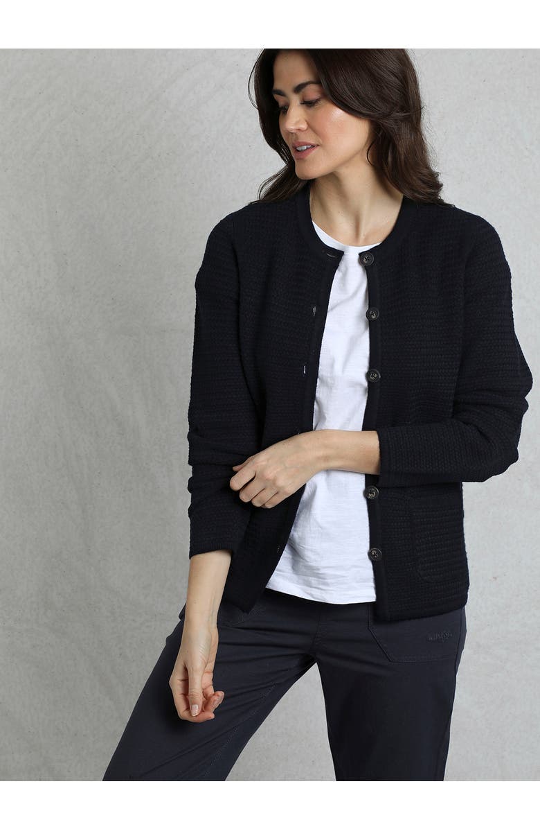 Weird Fish Hayley Knitted Cardigan, Main, color, Navy