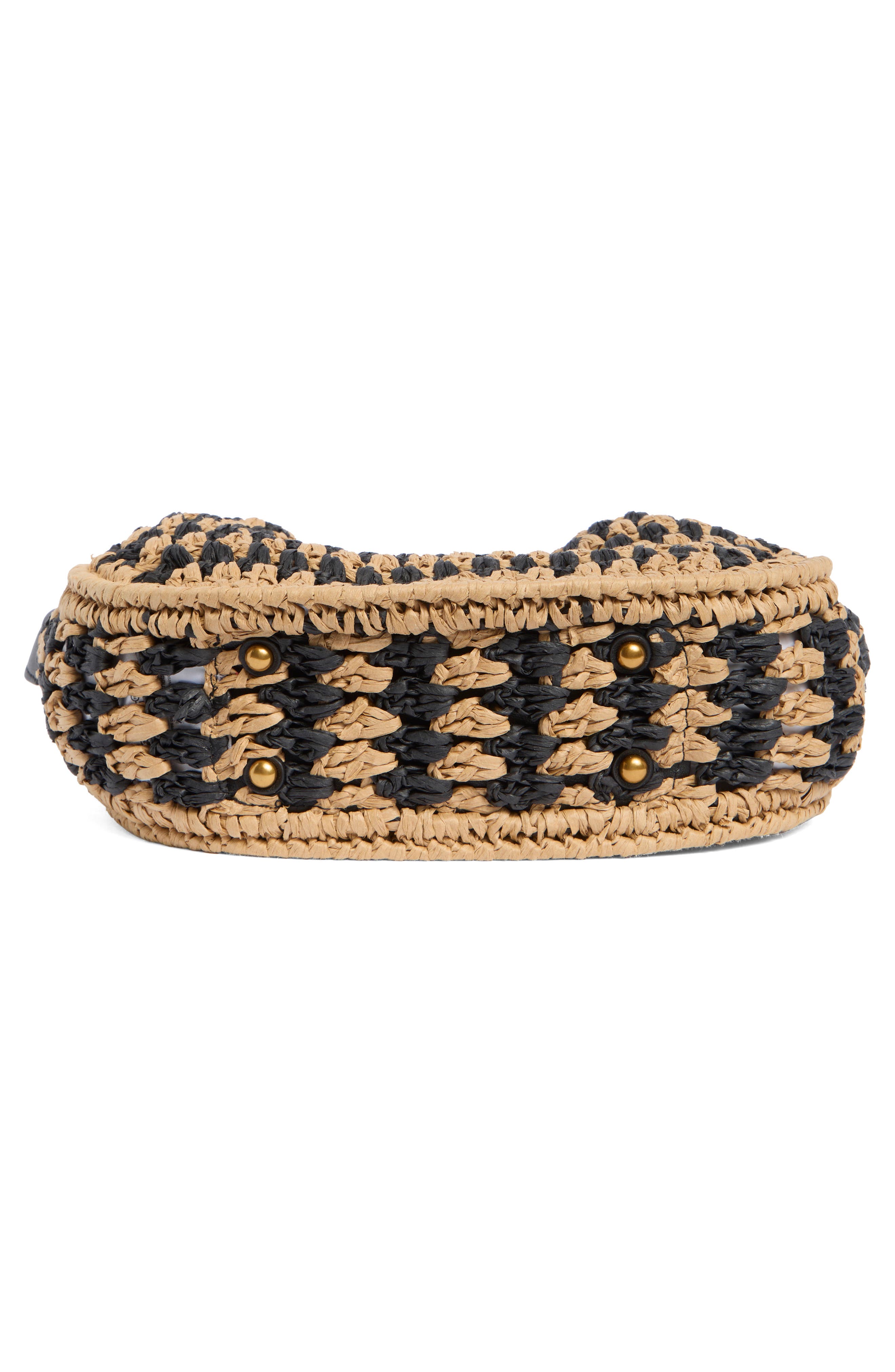 rag & bone River Raffia Crossbody Bag, Alternate, color, Black Mult