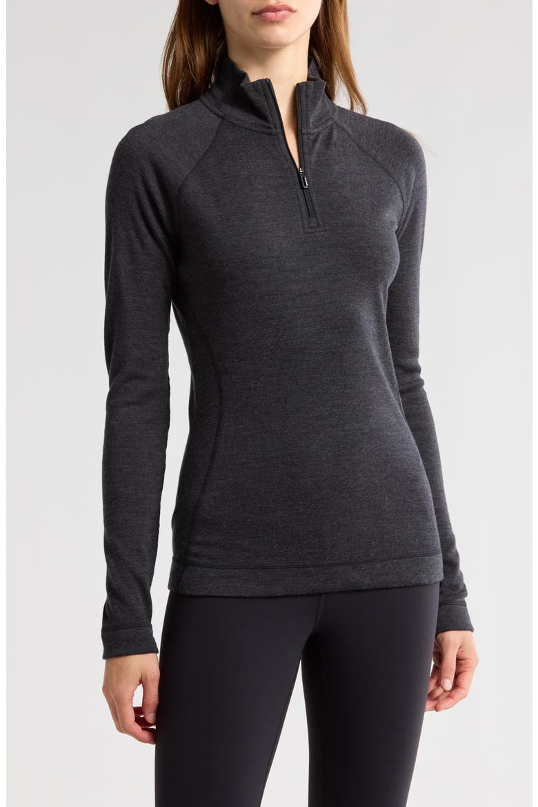Classic Thermal Merino Base Layer Quarter Zip, Main, color, CHARCOAL HEATHER