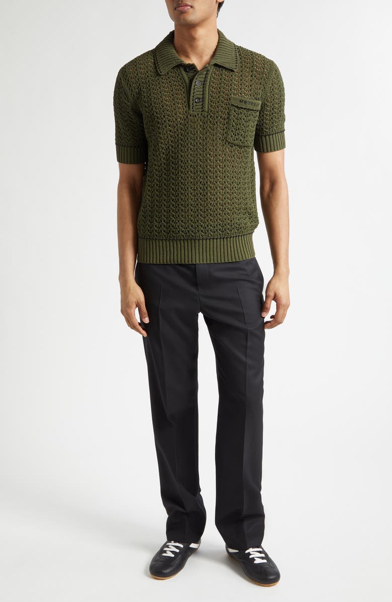 McQueen Open Stitch Polo, Alternate, color, Dark Green Bottle