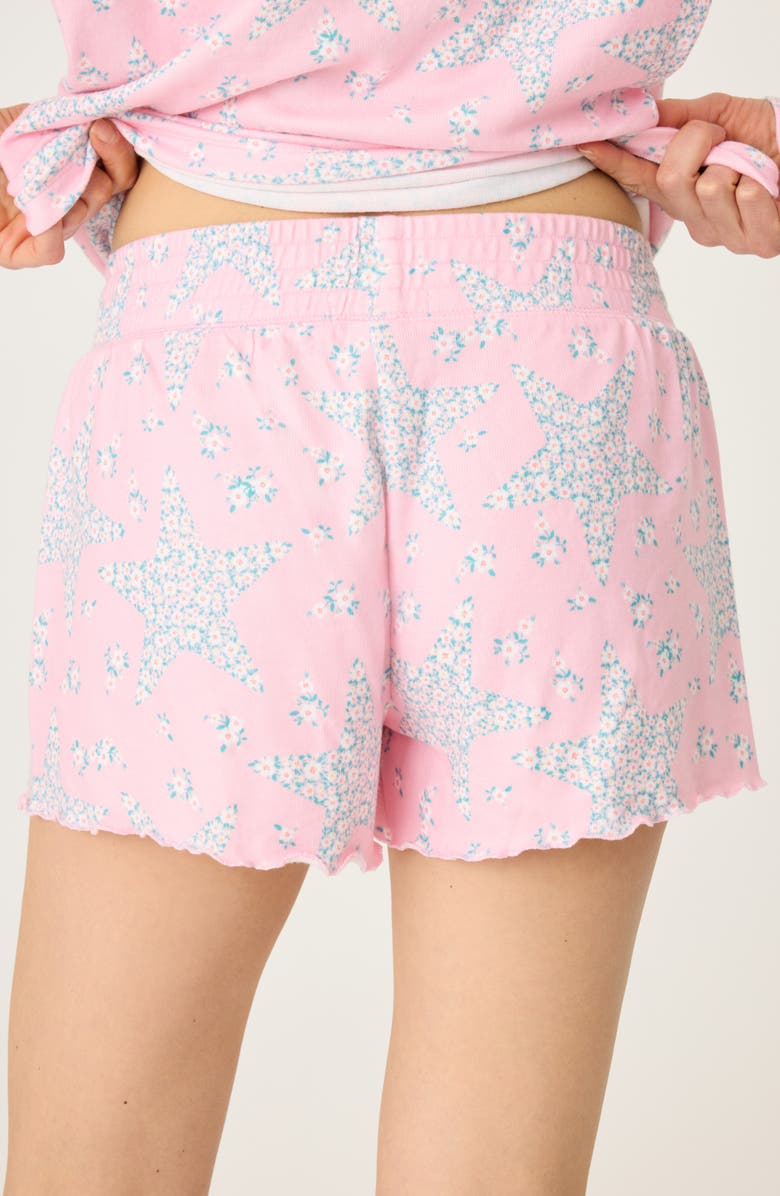 PJ Salvage Written in the Stars Peachy Jersey Pajama Shorts, Alternate, color, 