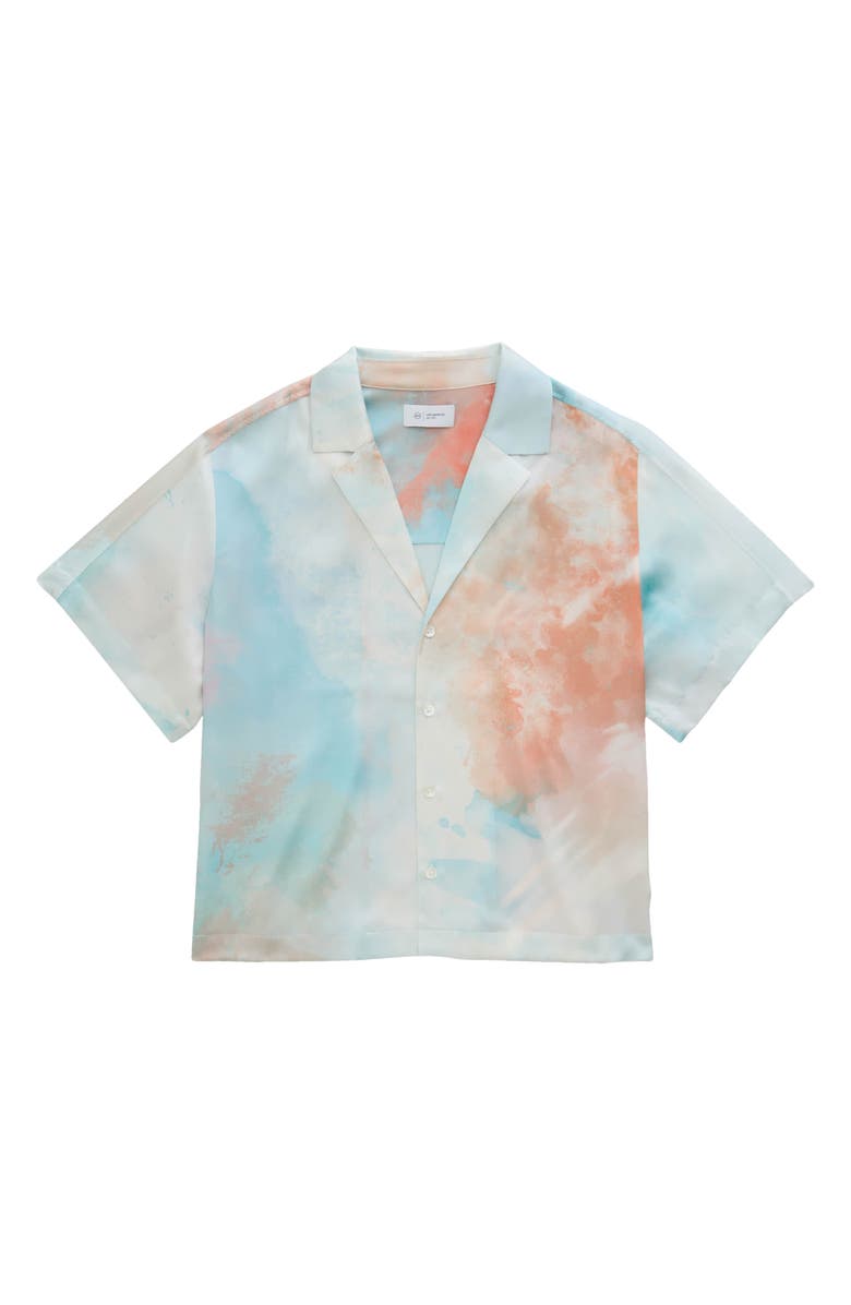 AG Long Beach Stretch Silk Camp Shirt, Alternate, color, Sunset Sips