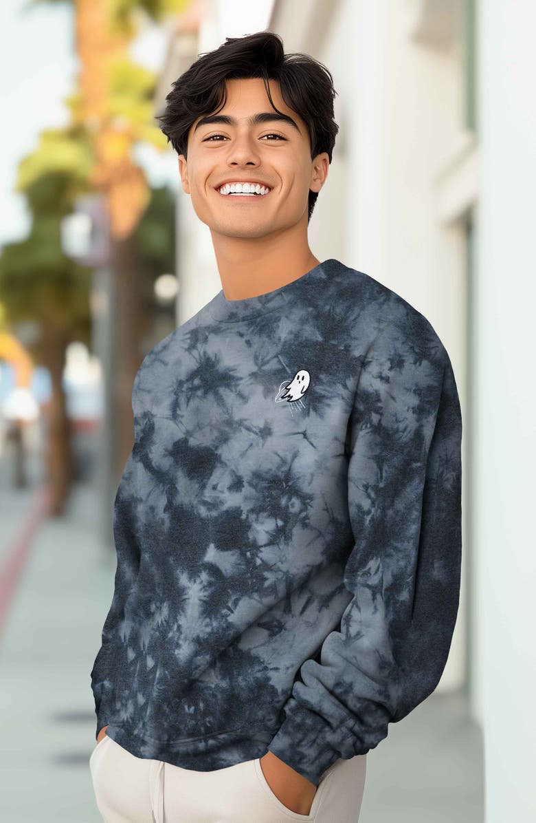 Dalix Ghost Tie Dye Sweatshirt, Alternate, color, Tie Dye Black