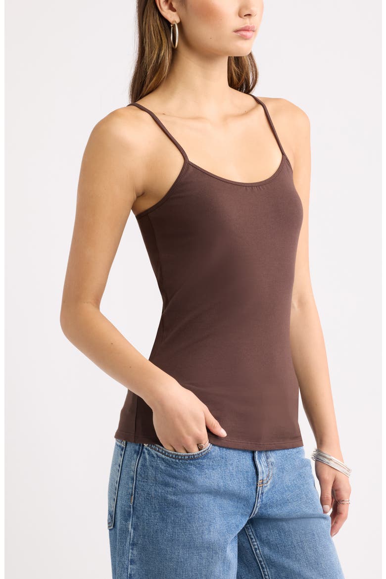 Core Stretch Cotton Camisole, Alternate, color, BROWN COFFEE