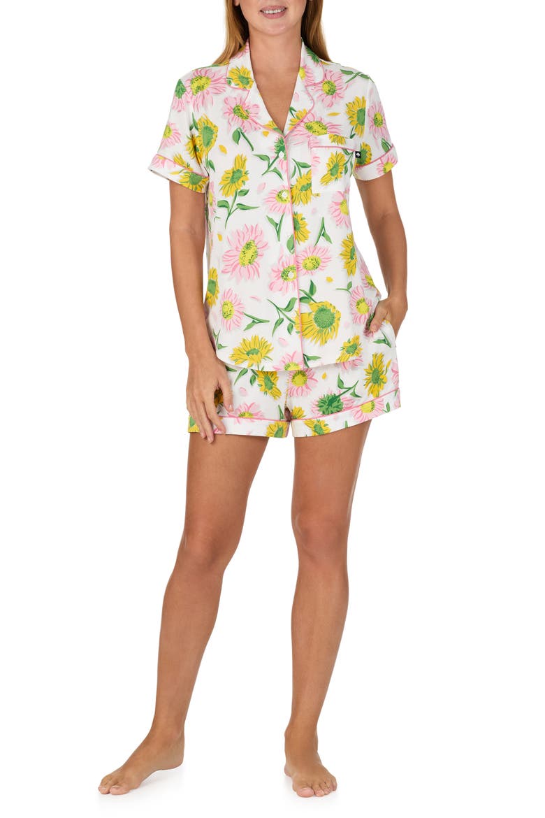 print short pajamas, Main, color, WHITE FLORAL