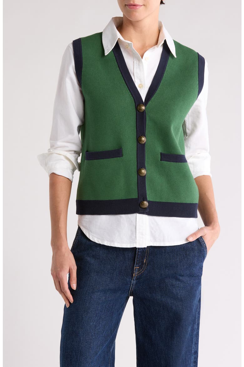 Holly Knit Vest, Main, color, EDEN GREEN