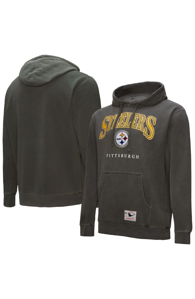 Mitchell & Ness Gray Pittsburgh Steelers Slot Pullover Hoodie, Main, color, Gray