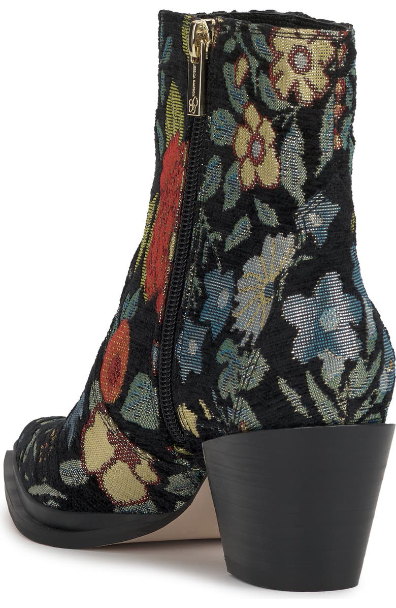 Jessica Simpson Helvona Pointed Toe Bootie, Alternate, color, Black/ Floral Multi
