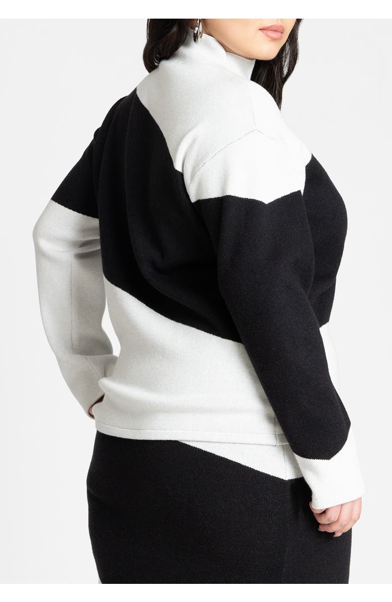 ELOQUII Diagonal Stripe Sweater, Alternate, color, 