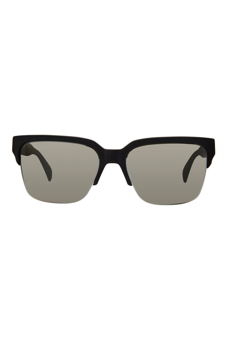 58mm Rectangular Sunglasses, Main, color, MATTE BLACK