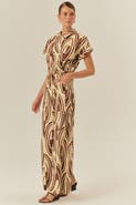 Exquise Sara Abstract Print Cotton Wide Leg Pants