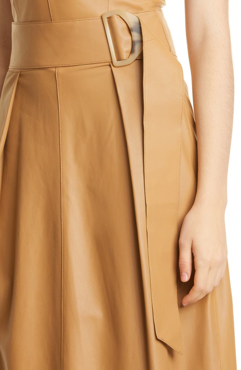 Vince Belted Leather Tank Midi Dress, Alternate, color, 