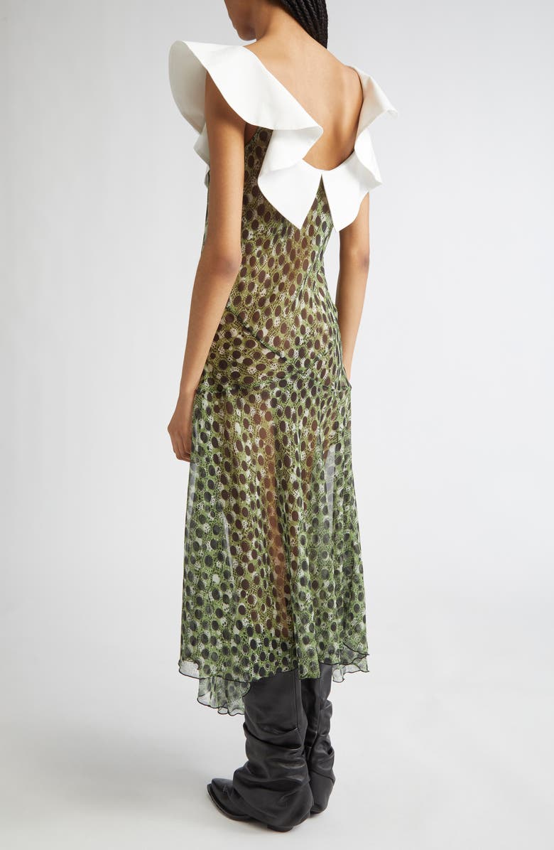 Siedrés Caenes Polka Dot Georgette Midi Dress, Alternate, color,