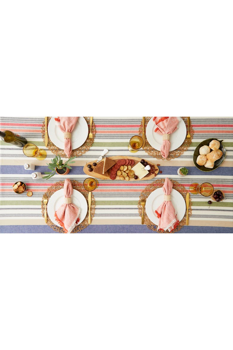 Warm Stripe Tablecloth 60x104", Alternate, color, Warm Stripe