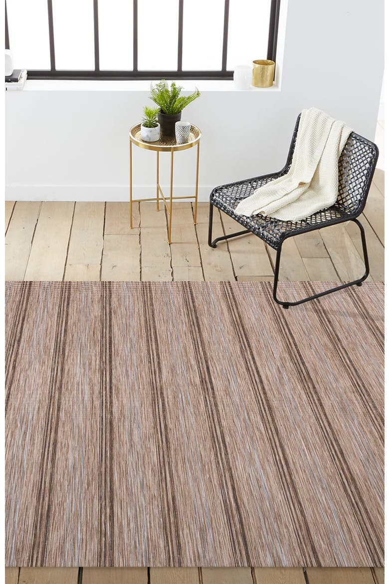 Bo Modern Farmhouse Wide Stripe Indoor/Outdoor Area Rug, Alternate, color, Brown/Natural