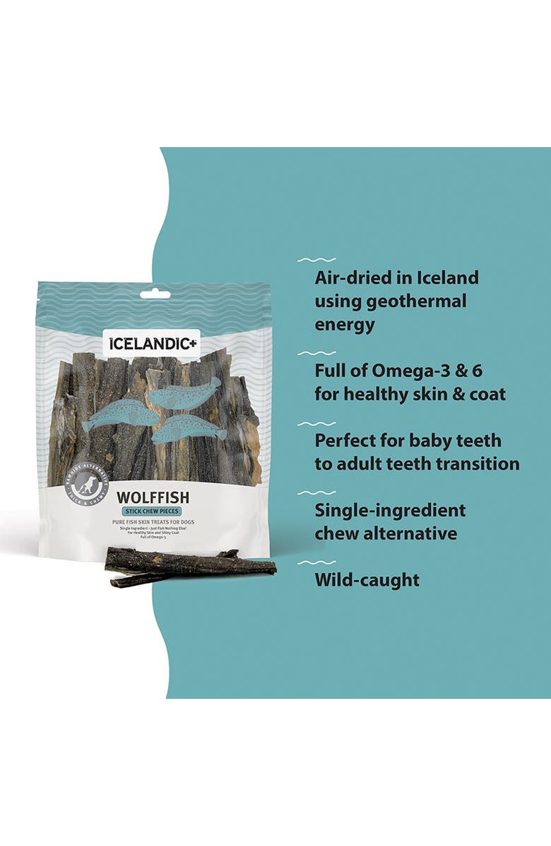 ICELANDIC+ Wolffish Skin Dog Treat 9Oz, Alternate, color, 