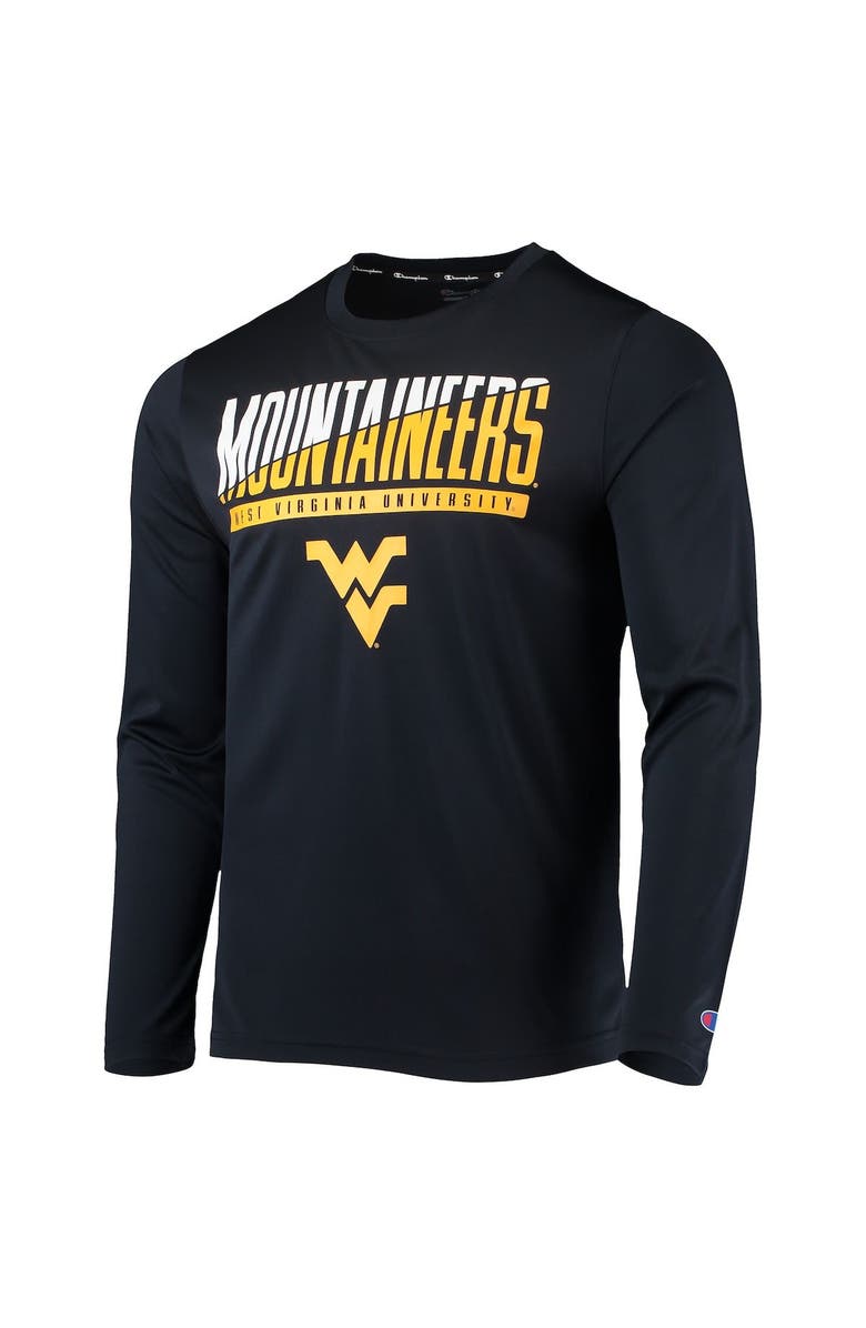 Champion Men's Champion Navy West Virginia Mountaineers Wordmark Slash Long Sleeve T-Shirt, Alternate, color, 